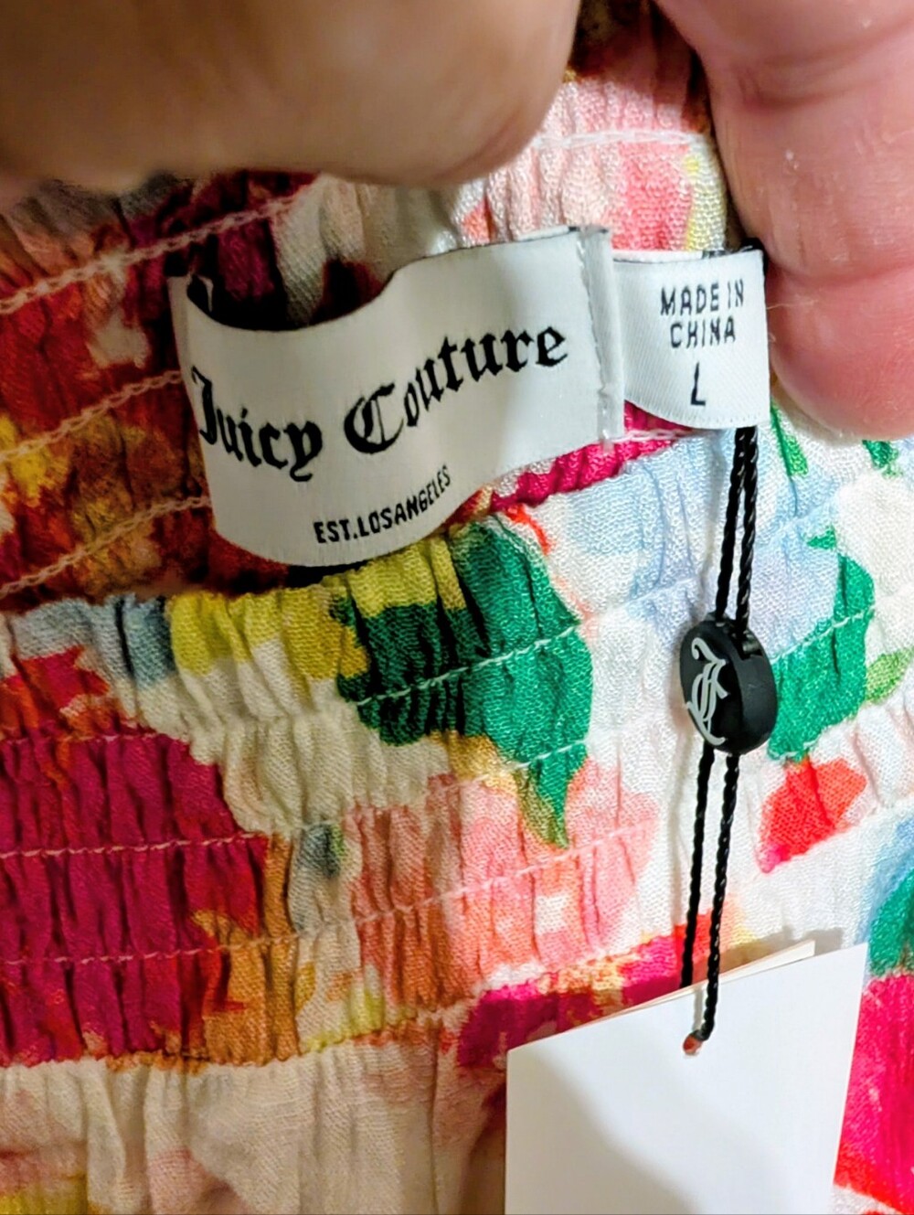 NWT Juicy Couture Floral Print Two-Piece Dress Set in Multicolor. Size Large - Picture 10 of 10